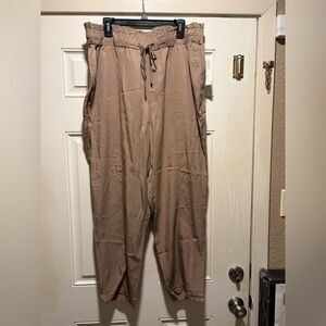 NWT Women’s A New Day Tan Paperbag Waist Pants